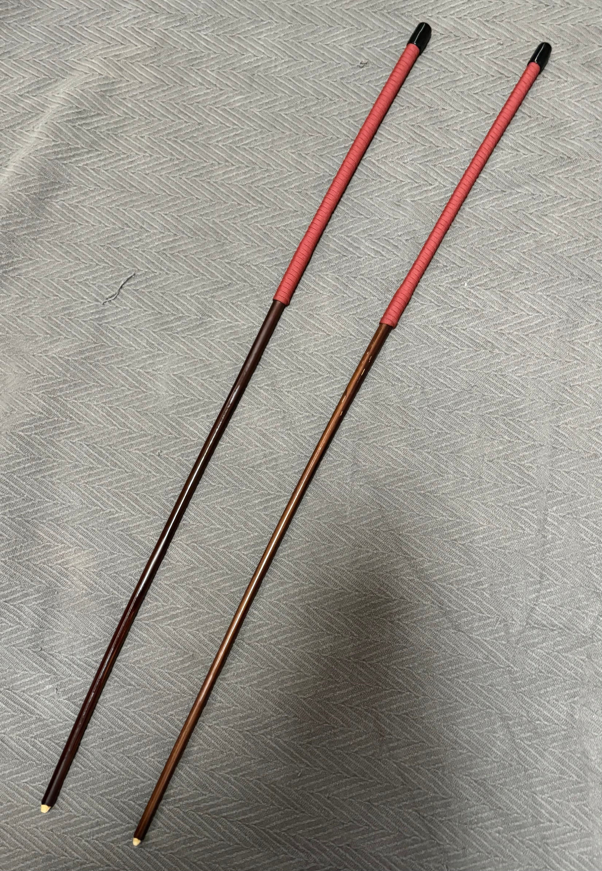 Set of 2 Knotless Smoked Dragon Canes / Ultimate No Knot Smoked Dragon Canes  - 82 to 84 cms Length - BRICK RED Paracord Handles - Englishvice Canes