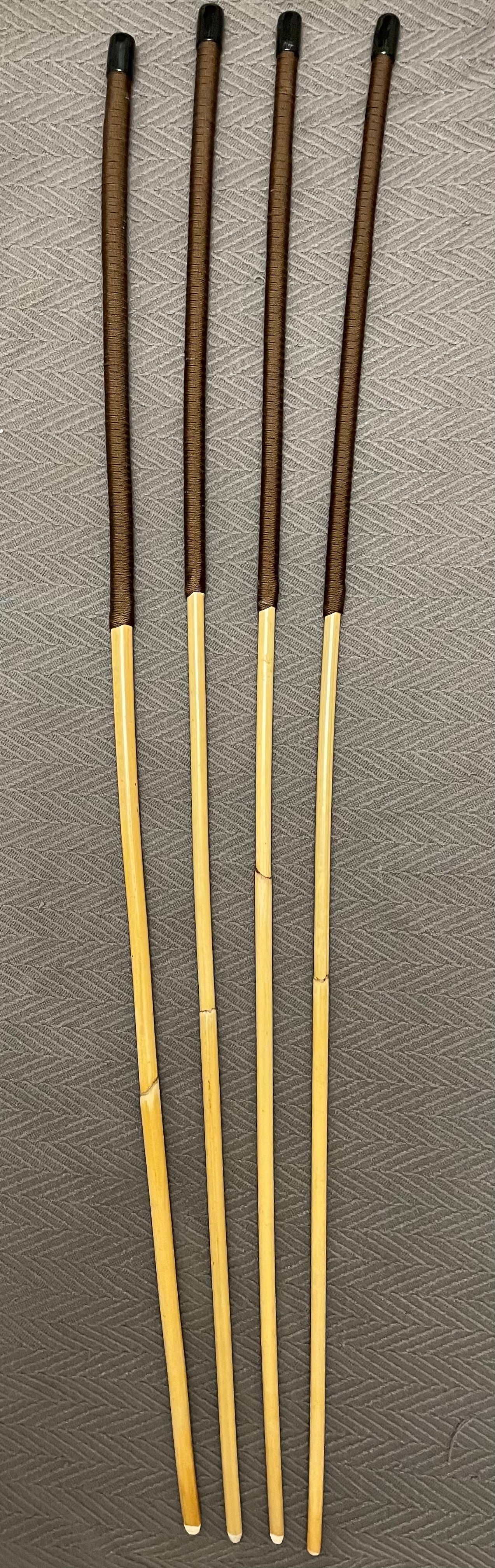 Set of 4 Very Whippy and Stingy Classic Dragon Canes - 95 cms Length - Brown Paracord Handles
