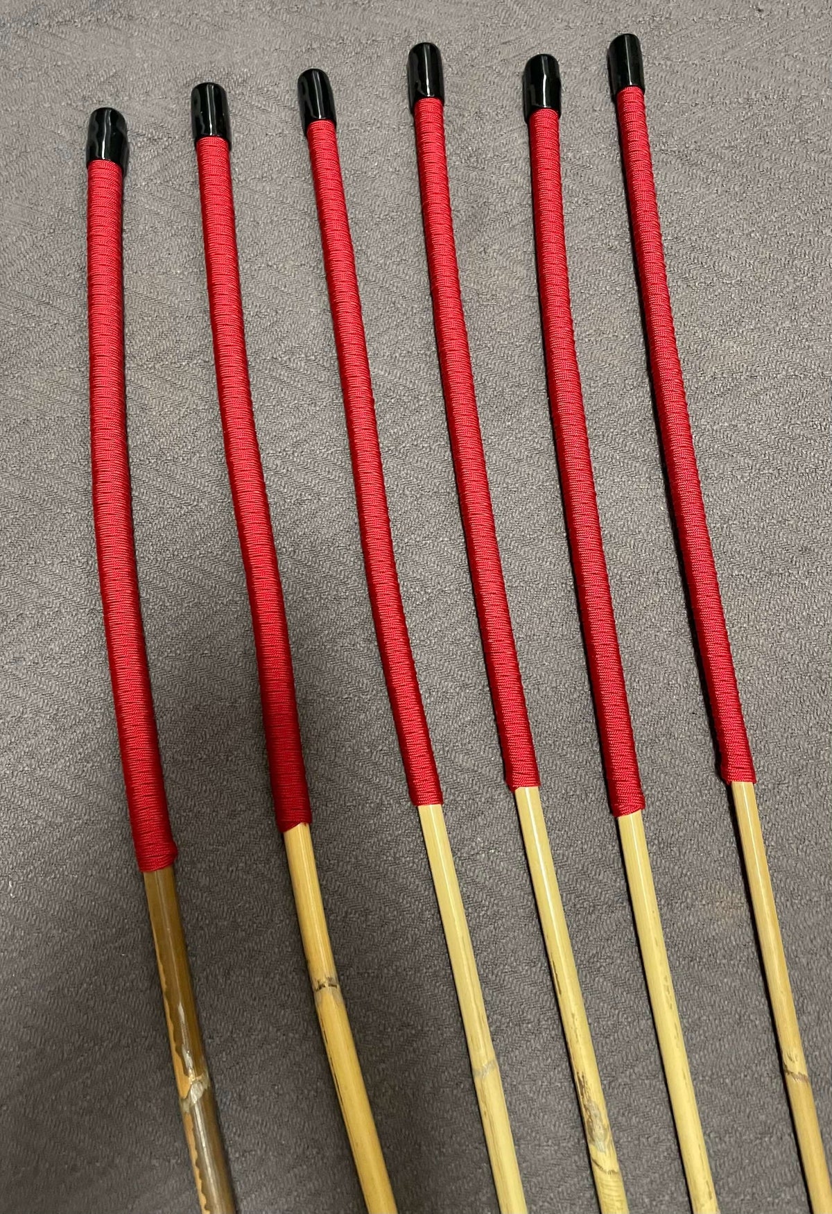 Set of 6 Kooboo Rattan Punishment canes Imperial Red Handles
