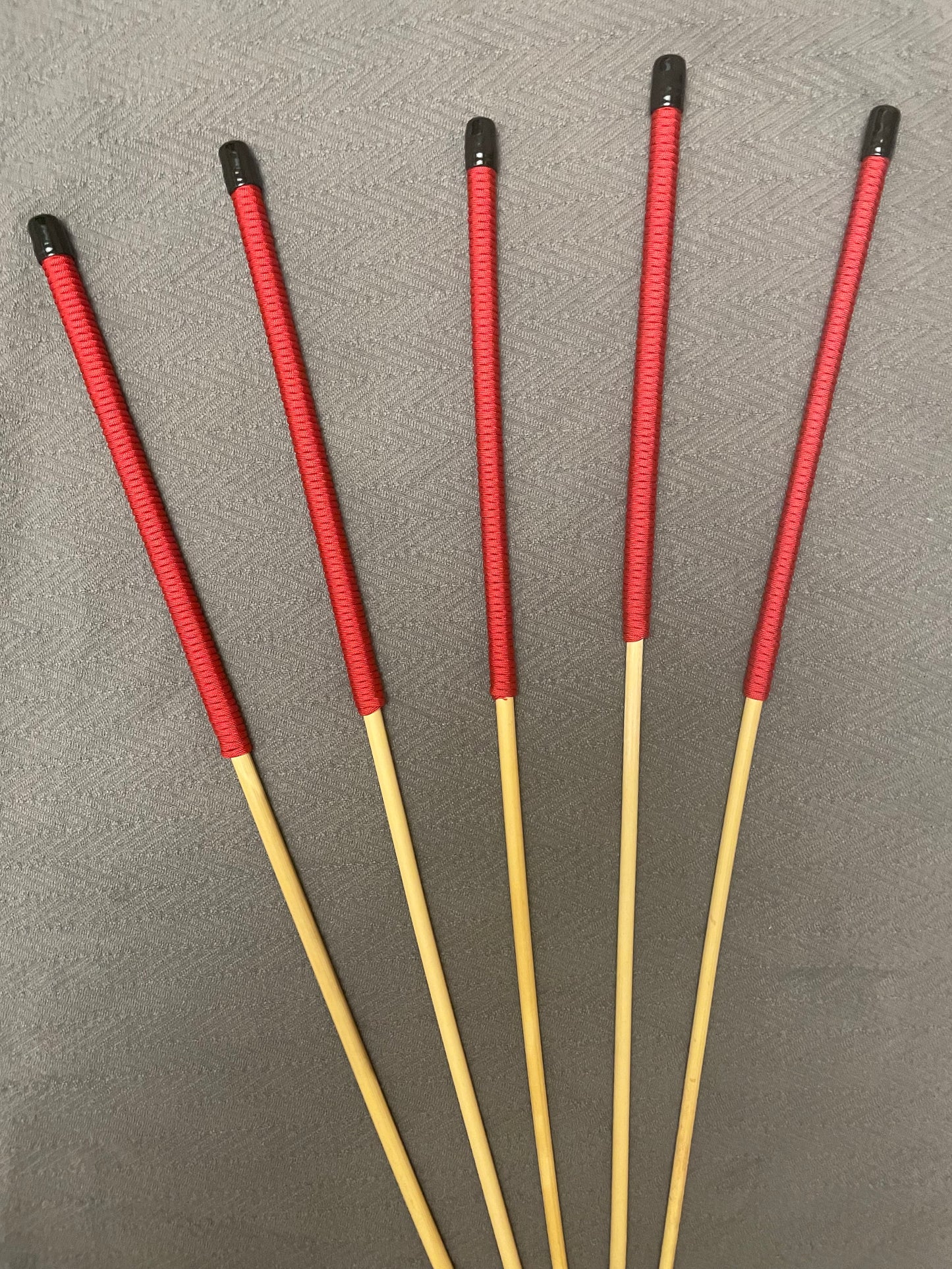 Set of 5 Knotless Dragon Canes / Ultimate Canes / No Knot Canes / BDSM Canes - 90 to 92 cms Length - Imperial Red Paracord Handles
