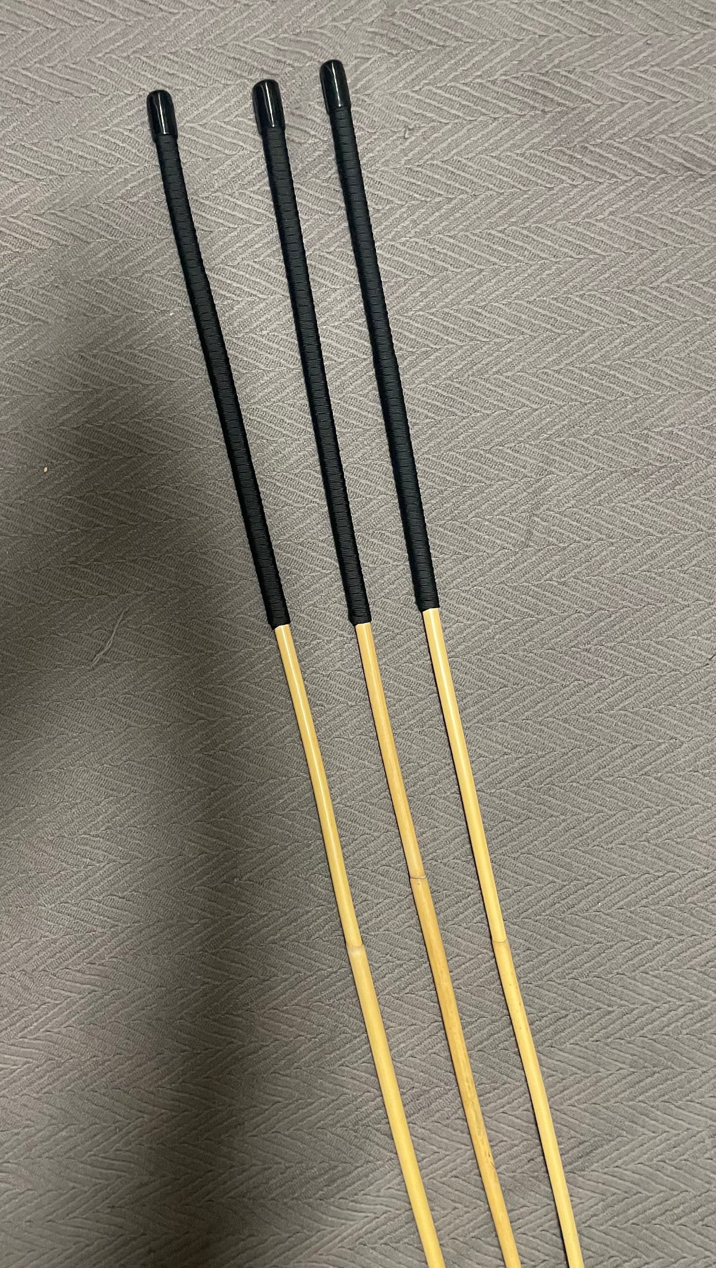 Set of 3 Classic Dragon Canes / School Canes  with 14" Black Paracord Handles  - 95  cms L & 9.5 - 11 mm D - Englishvice Canes