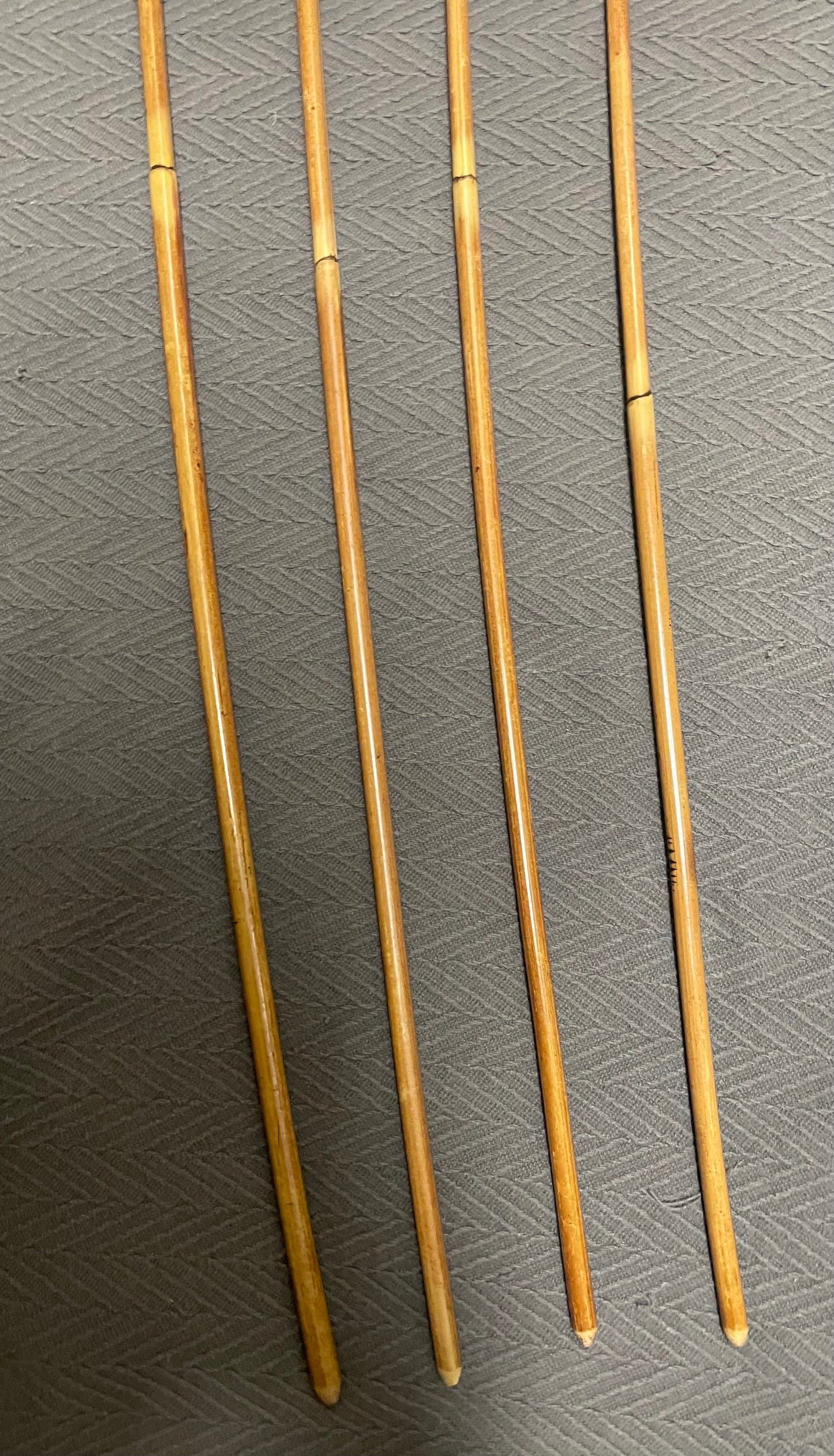 Golden / Honey Smoked Dragon Rattan Canes with Black Paracord Handles - 95 to 98 cms Length & 9 - 12.5 mm Diameters - Englishvice Canes