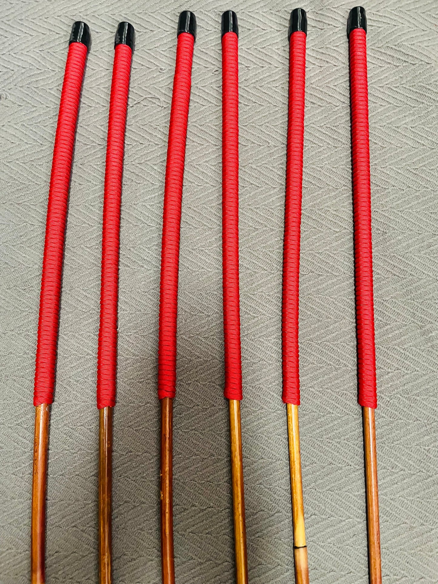 Smoked Dragon Canes SELECT Six / Dark Dragon Canes - 95 to 98 cms Length - Imperial Red Paracord Handles - Englishvice Canes