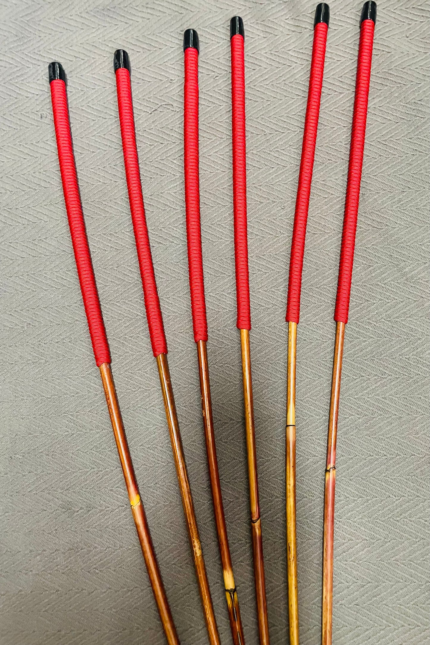 Smoked Dragon Canes SELECT Six / Dark Dragon Canes - 95 to 98 cms Length - Imperial Red Paracord Handles - Englishvice Canes