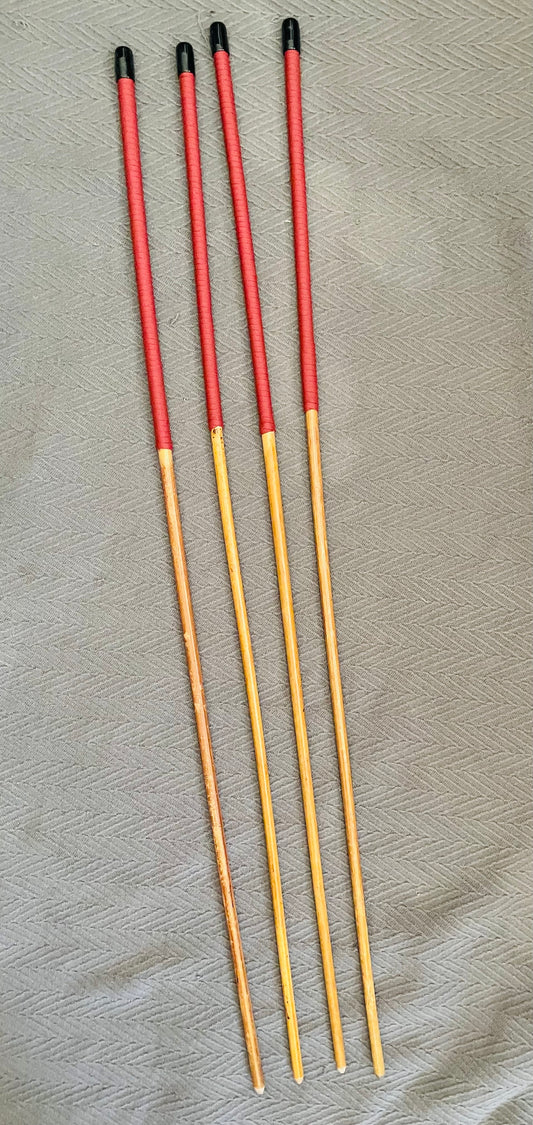 Knotless Golden / Honey Smoked Dragon Canes / Ultimate Dragon Canes Set of 4 Canes - 90 - 92 cms - Brick Red Paracord Handles - Englishvice Canes