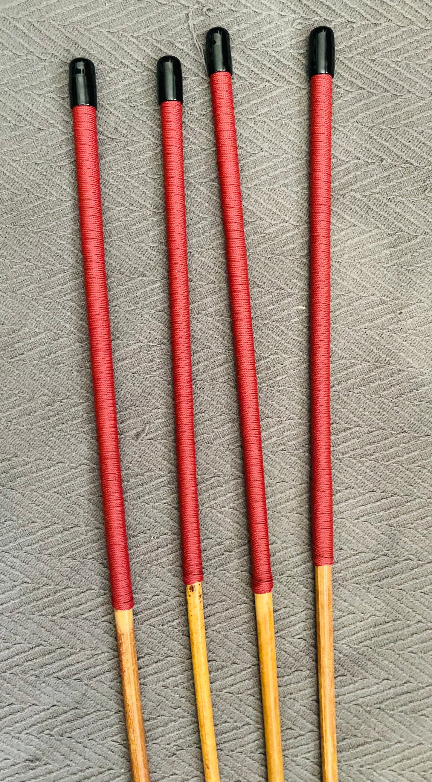 Knotless Golden / Honey Smoked Dragon Canes / Ultimate Dragon Canes Set of 4 Canes - 90 - 92 cms - Brick Red Paracord Handles - Englishvice Canes