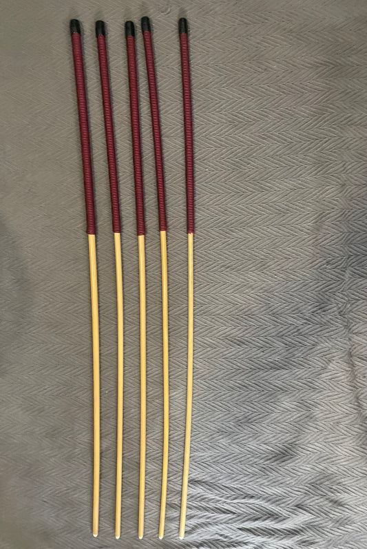 Set of 5 Knotless Dragon Canes / Ultimate Canes / No Knot Canes / BDSM Canes - 95 cms Length - Burgundy Paracord Handles
