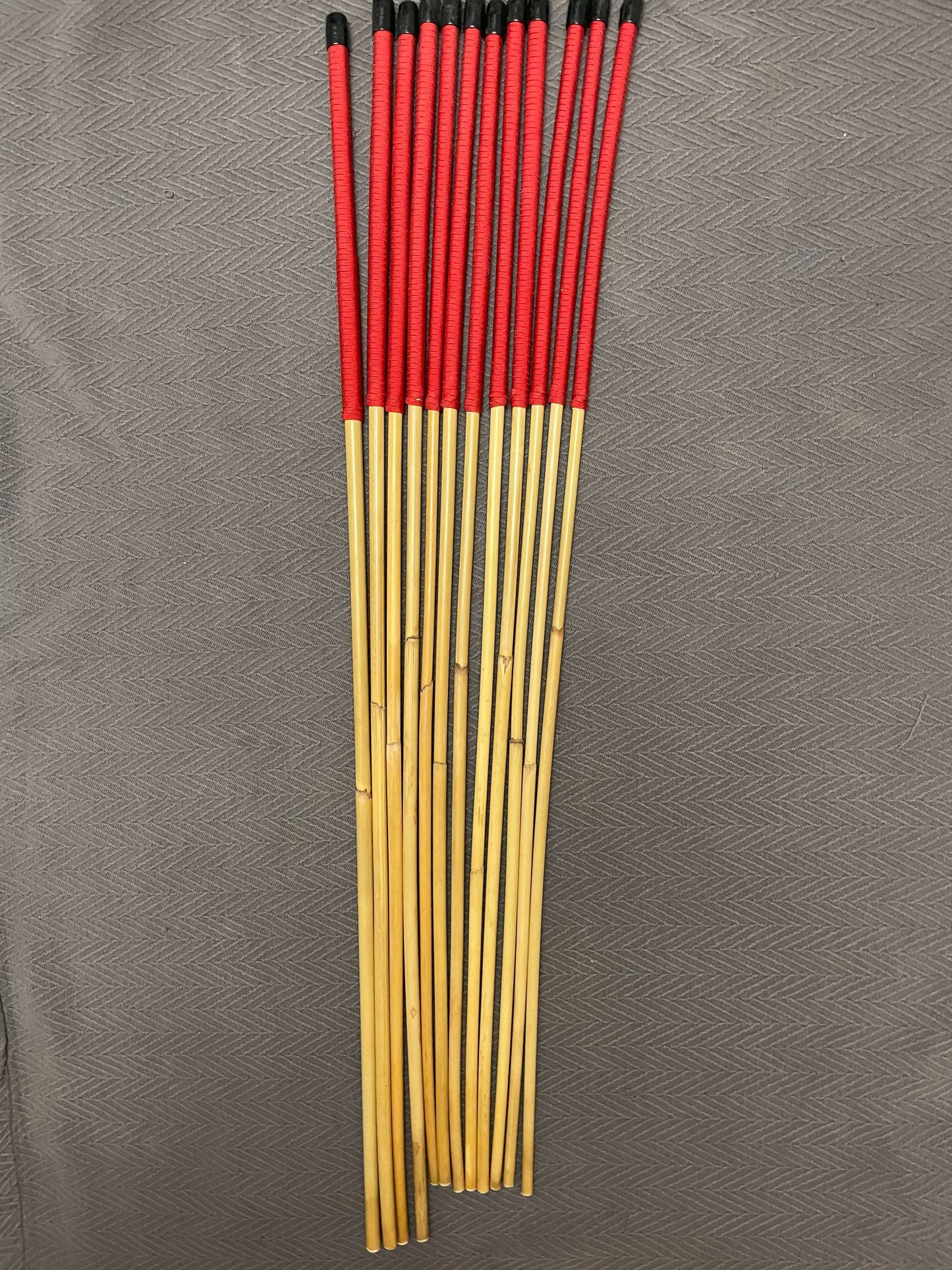 Set of 12 Dragon Rattan Canes / Punishment Canes wirh Red Paracord Handles