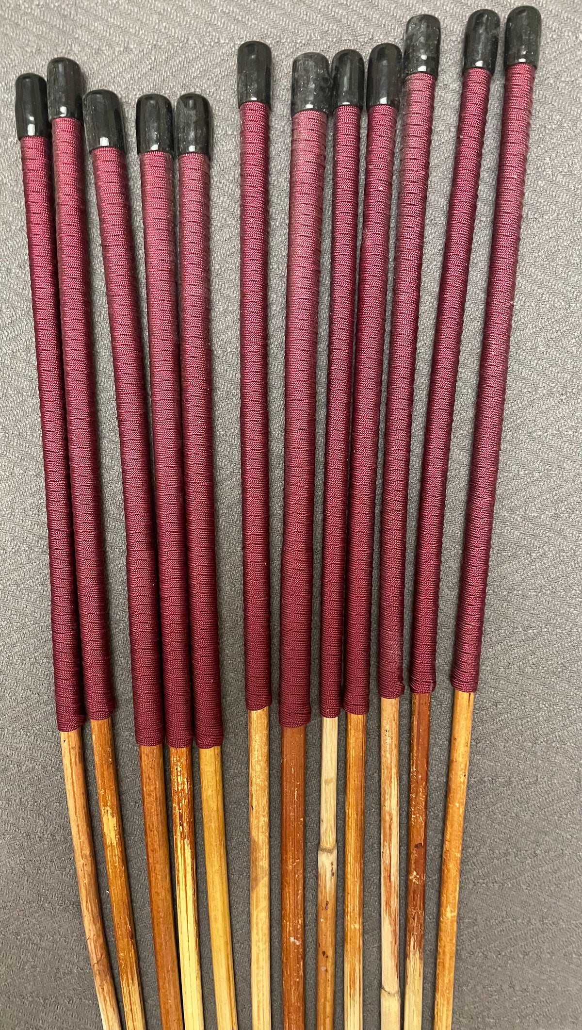 Set of 12 Dragon Canes Burgundy Handles - Sales Special