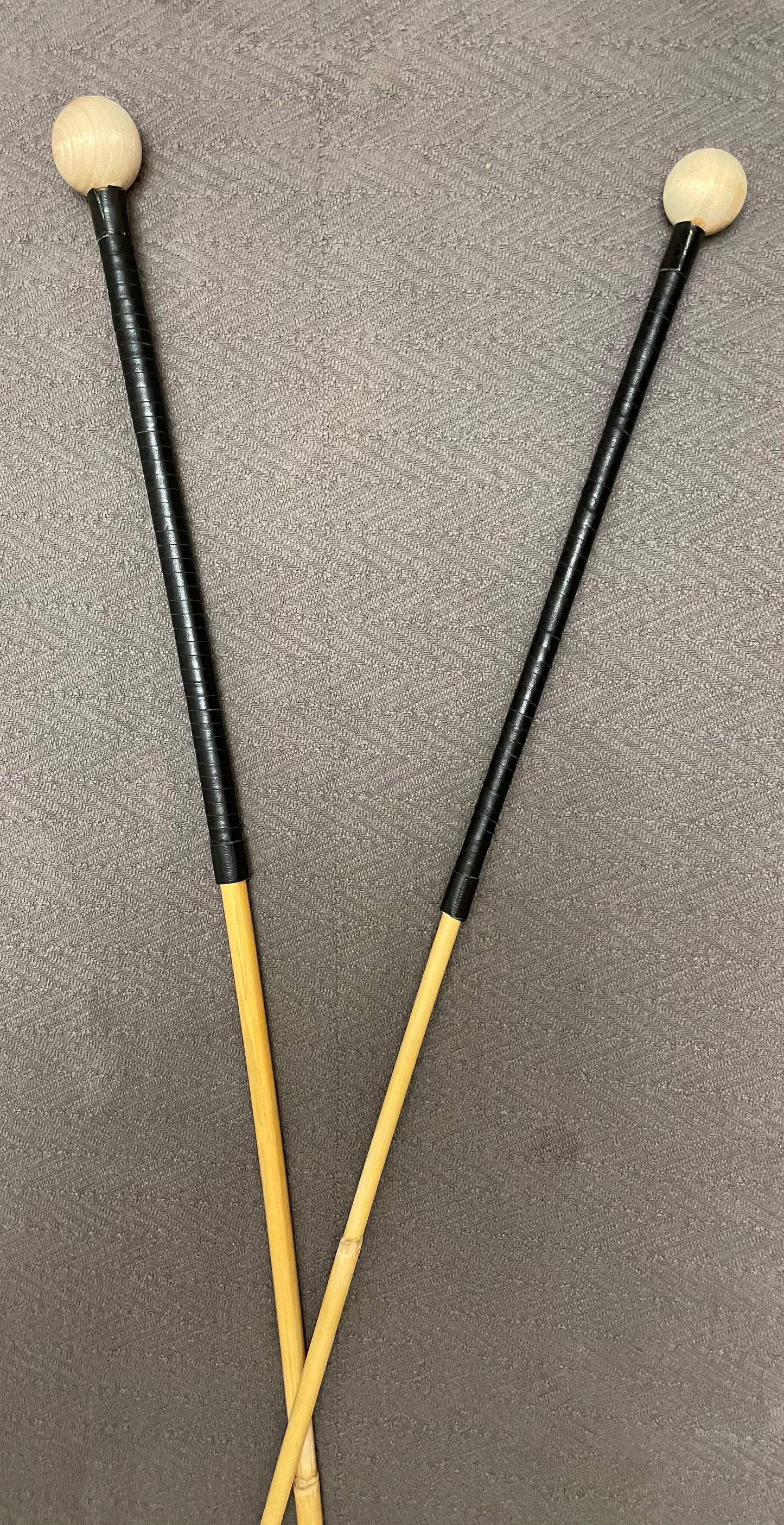 Equestrian Trainer Classic Dragon Rattan Cane Pair with Black Kangaroo Leather Handles - 95 to 105 cms Length