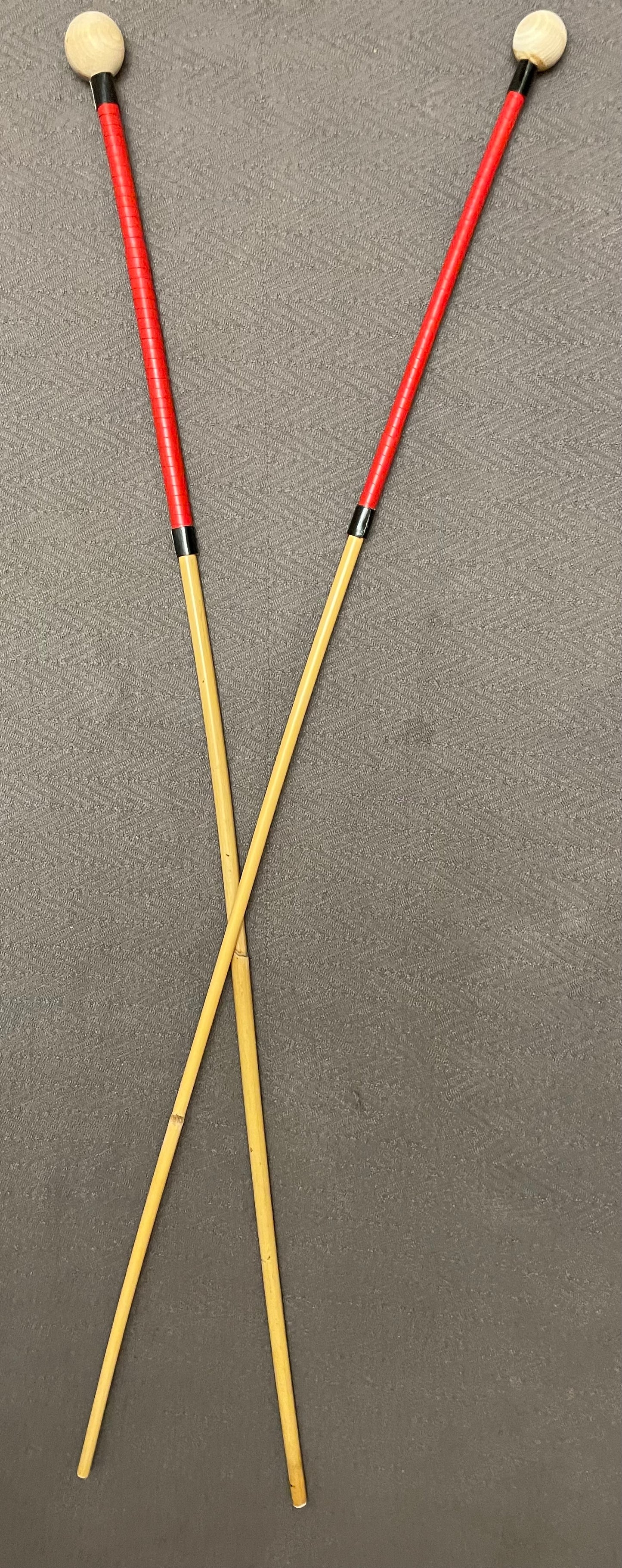 Equestrian Trainer Classic Dragon Rattan Cane Pair with Red Kangaroo Leather Handles - 95 to 105 cms Length