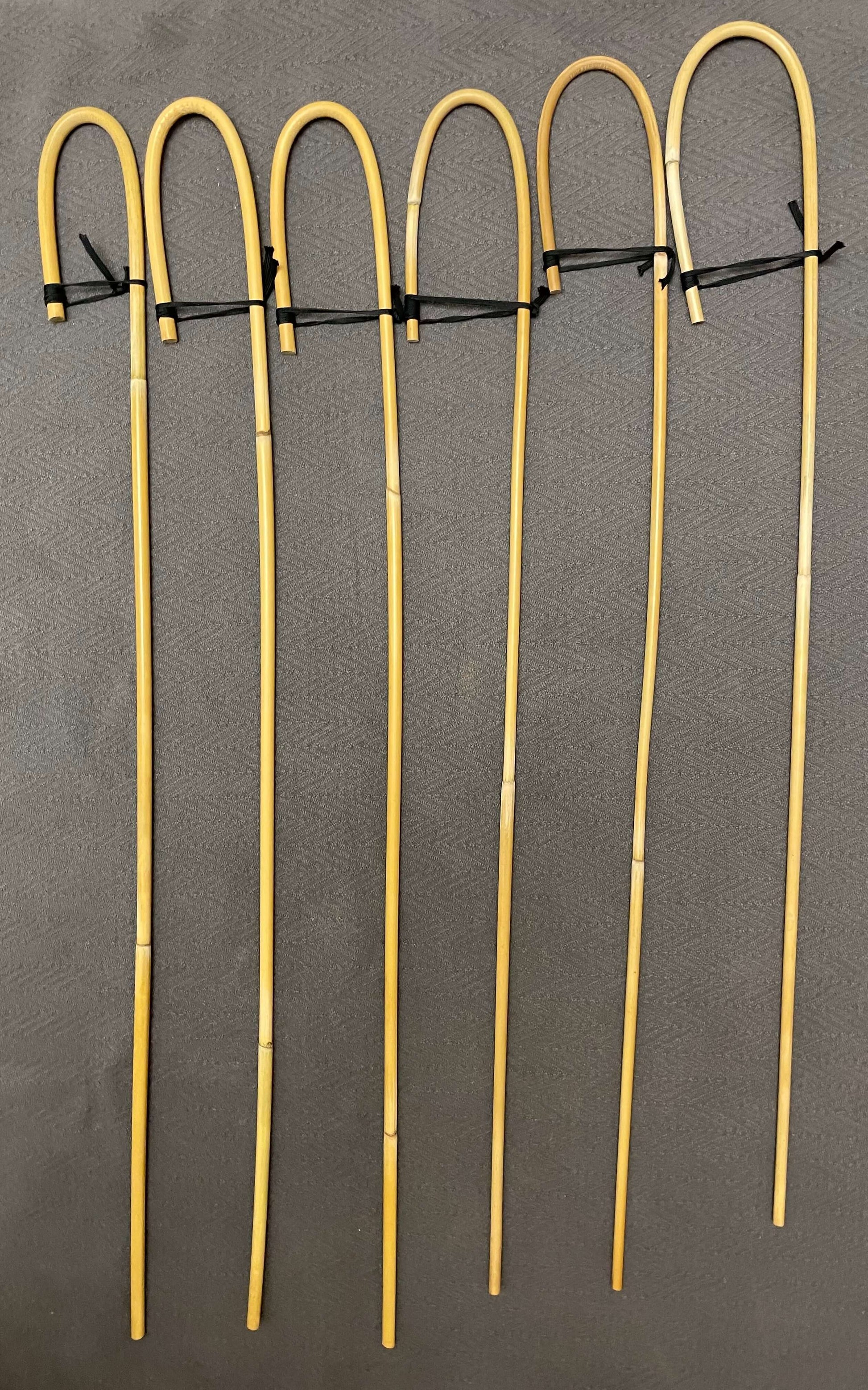 Set of 6 Classic Dragon Rattan Crook Handle English School Punishment Canes / Senior Cane / Reformatory Cane - 90 to 95 cms Length