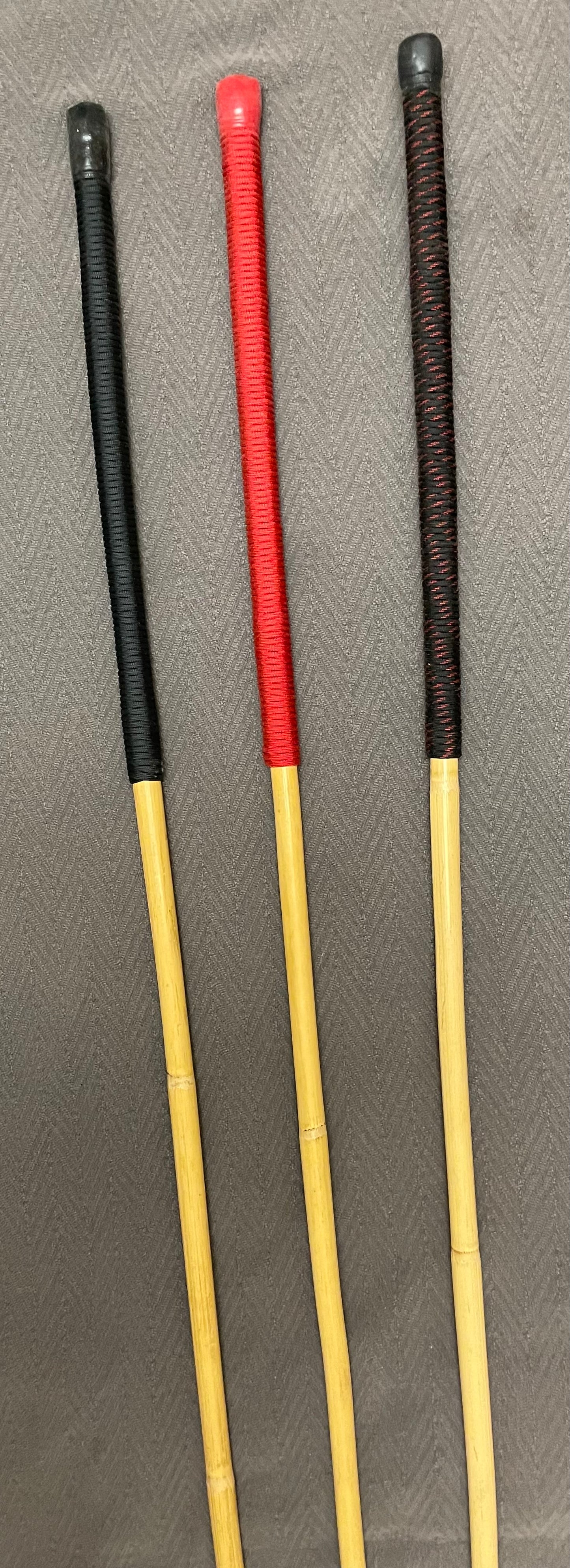 Singapore Prison Cane -  Standard and Extreme Editions - Judicial Rattan Cane (Malacca Rattan) - 1.2m L & 12.5 - 14 or 15-16 mm D - 15” Paracord Handles