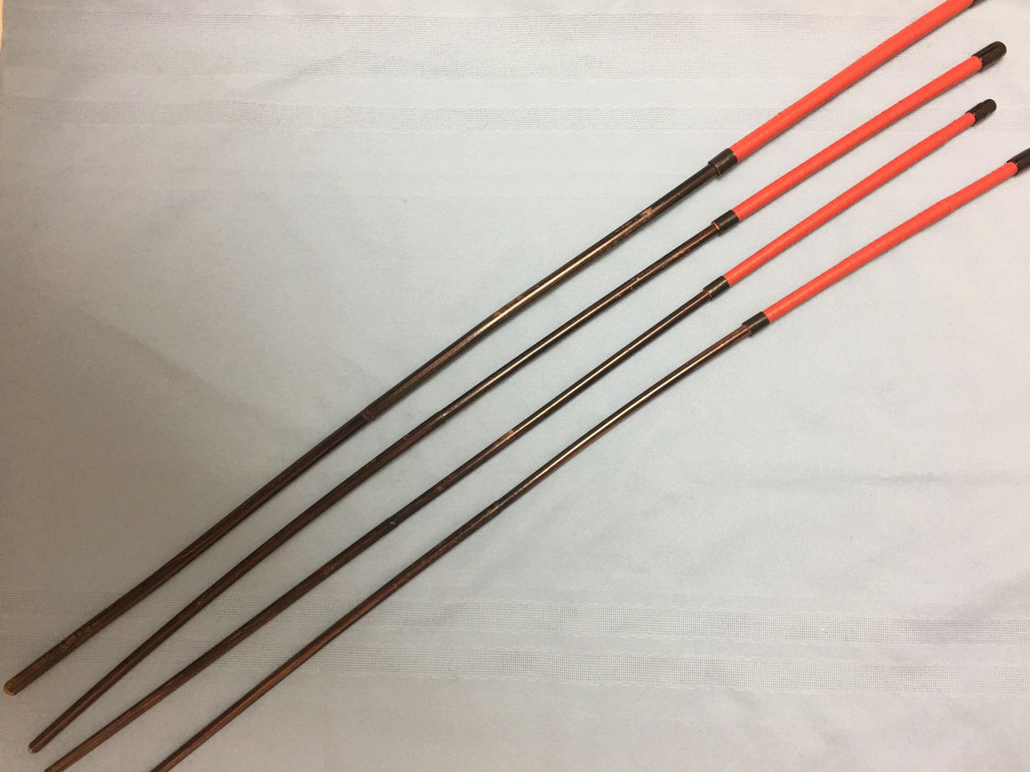 Set of 4 Smoked Dragon Canes 95 - 100 cms with Red Kangaroo Leather Handles
