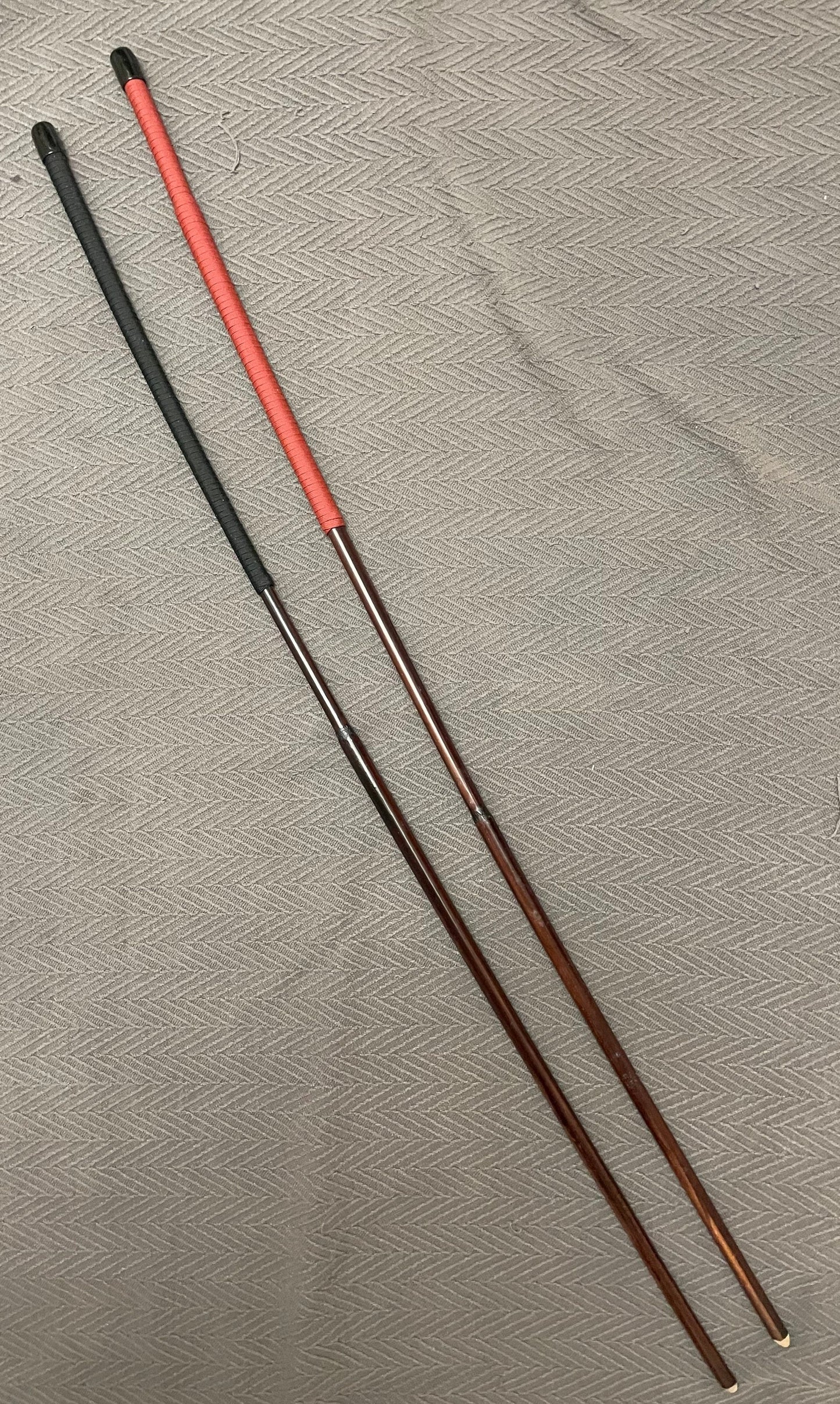 The Regina  Smoked Dragon Rattan Canes - 95-100 cms Length - Red or Black Paracord / Kangaroo Leather Handles - Englishvice Canes