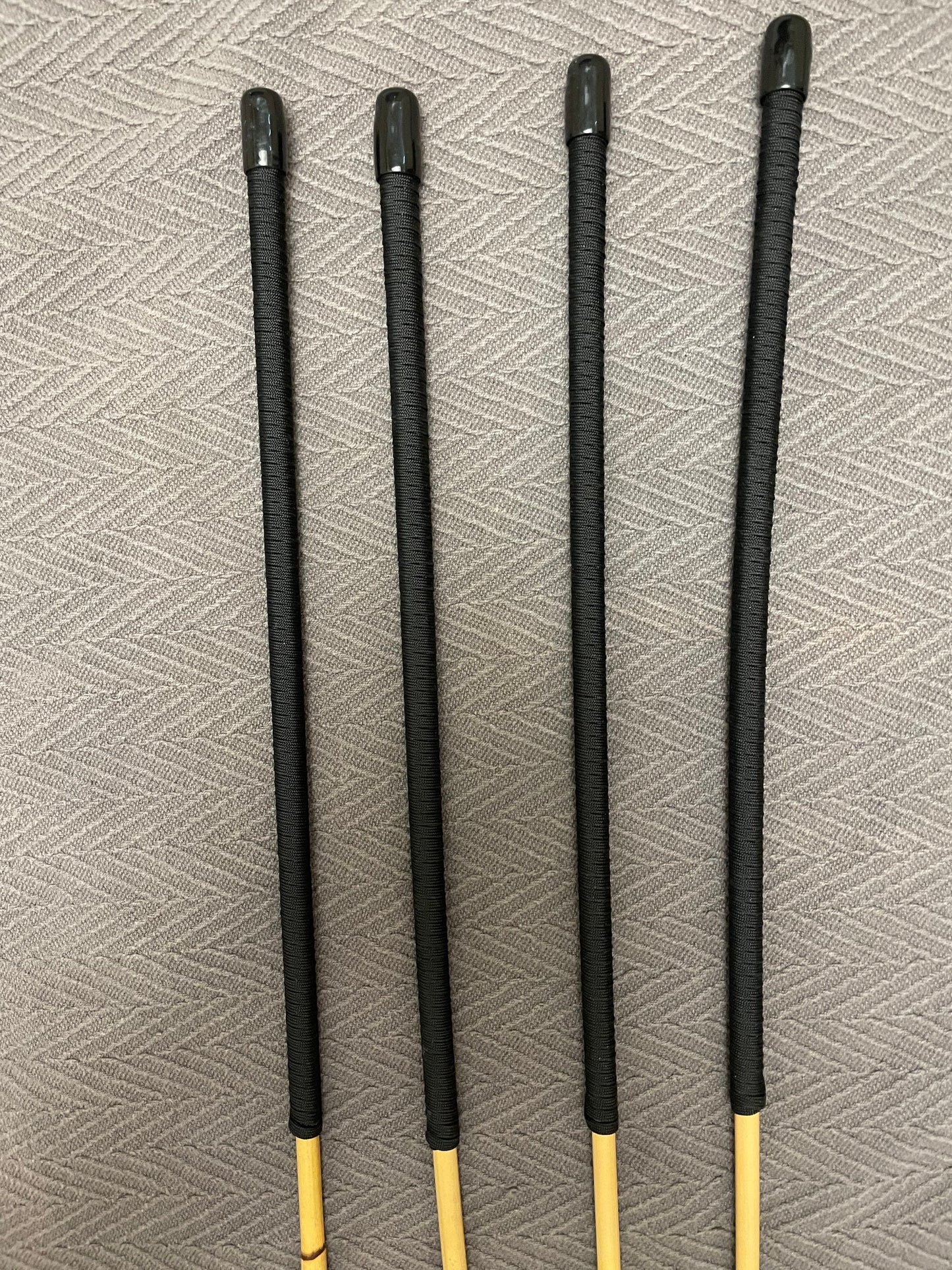 Set of 4 Very Whippy and Stingy Classic Dragon Canes - 95 cms Length - Black Paracord Handles