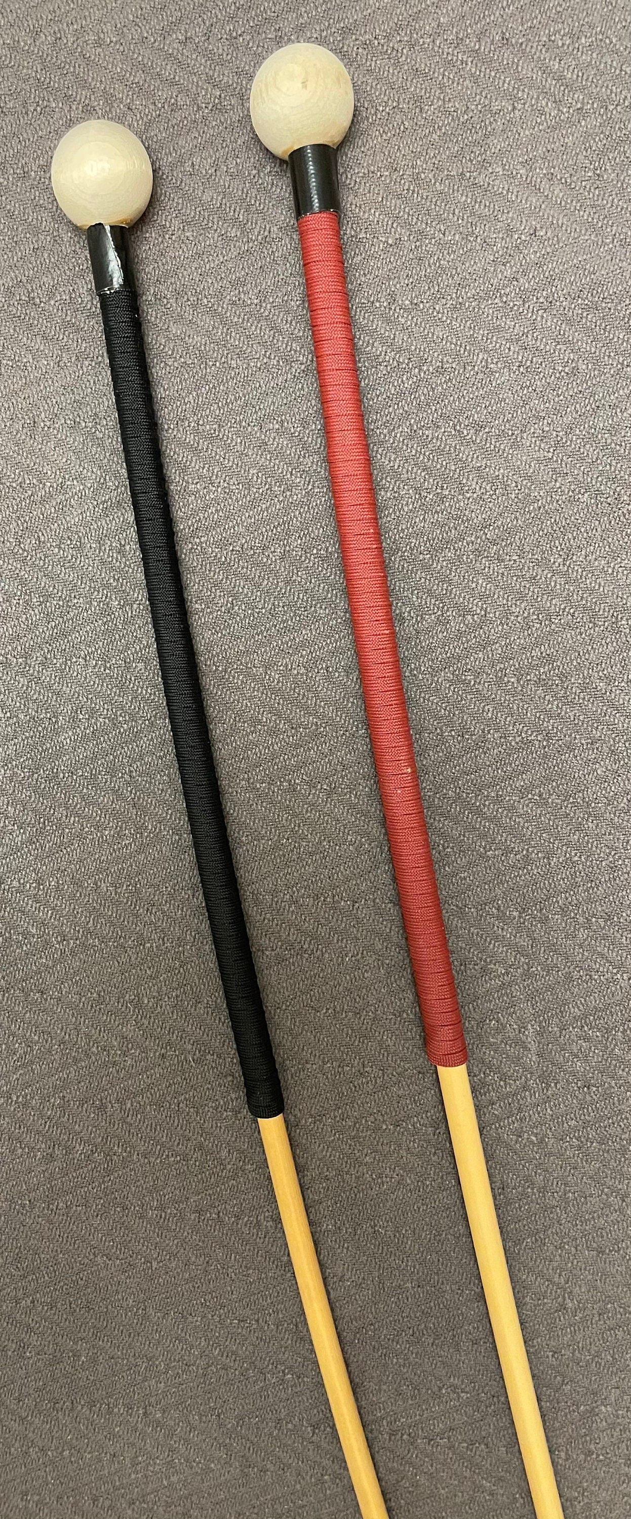 The Sultana Classic Dragon Rattan Punishment Cane  with Black and Red Kangaroo Leather Handles - Englishvice Canes