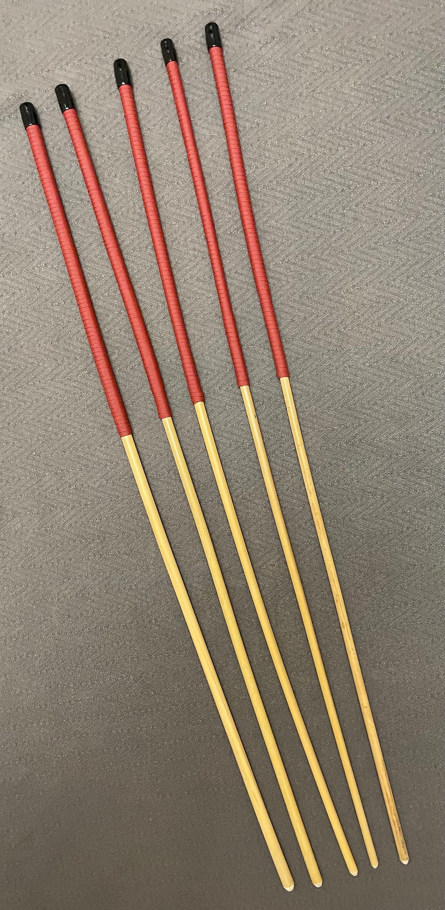 Knotless Dragon Cane / No Knot Dragon Canes / School Canes Set of 5 - 90-92 cms L & 8-8.5/9-9.5/10-10.5/11-11.5/12-12.5 mm D - 14" BRICK RED Paracord Handles