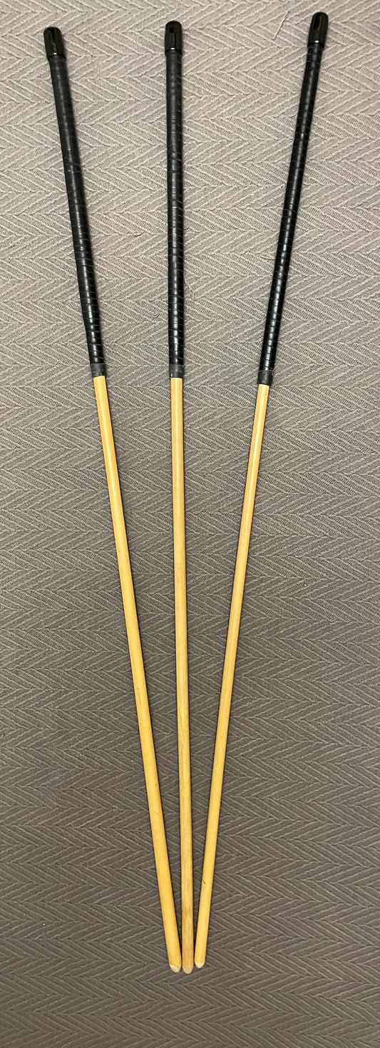 Set of 3 Knotless Dragon Canes / Ultimate Rattan Canes / No Knot Canes with Black Kangaroo Leather Handles